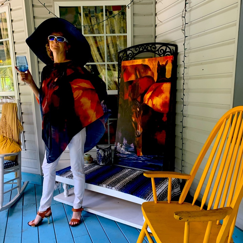 “Cooling Off” Poncho by Ballantine Original Art